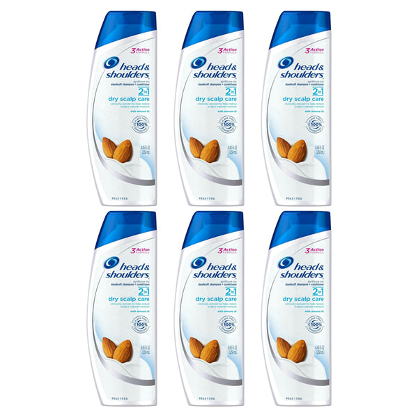 6 Pack - Head & Shoulders Dandruff Dry Scalp Care 2-in-1 with Almond Oil 8.45oz