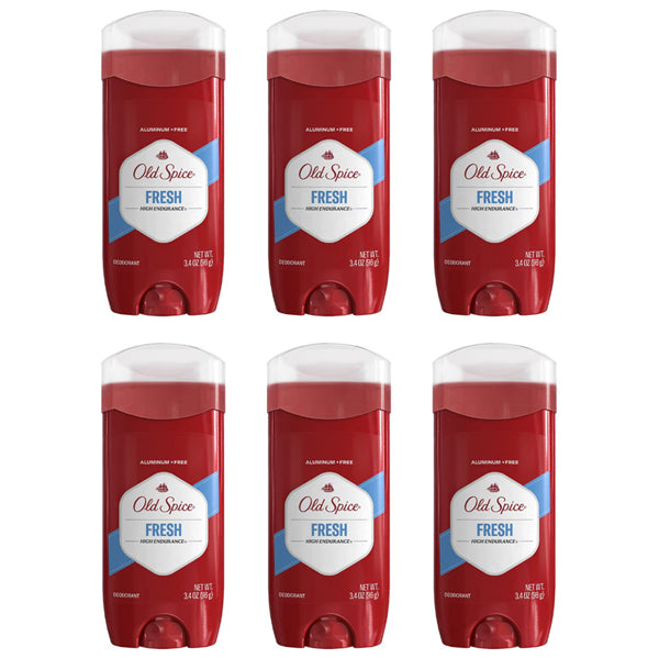 6 Pack - Old Spice High Endurance Aluminum Free Deodorant for Men 3.4oz