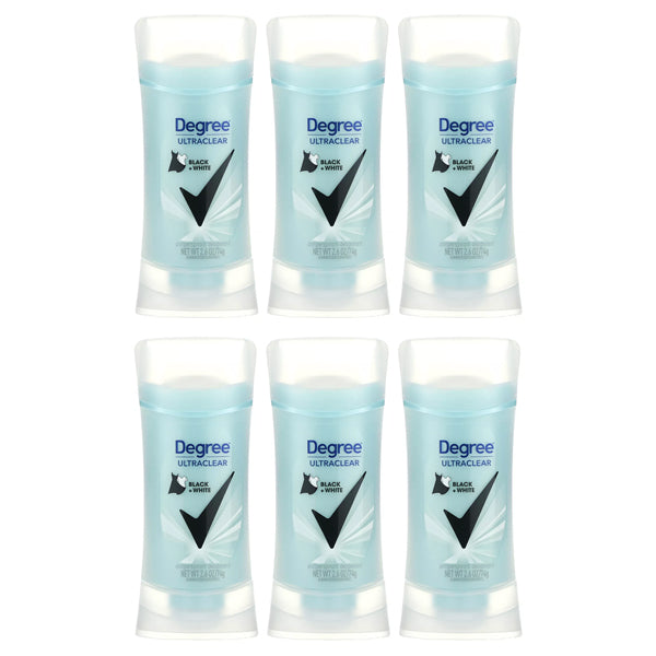 6 Pack - Degree UltraClear, Black + White Antiperspirant Deodorant 2.6oz