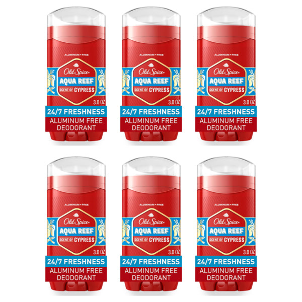 6 Pack - Old Spice Red Collection Aluminum Free Deodorant Aqua Reef Scent 3oz