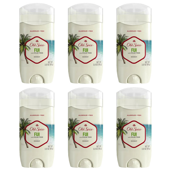 6 Pack - Old Spice Aluminum-Free Deodorant for Men Fiji with Palm Tree Scent 3oz