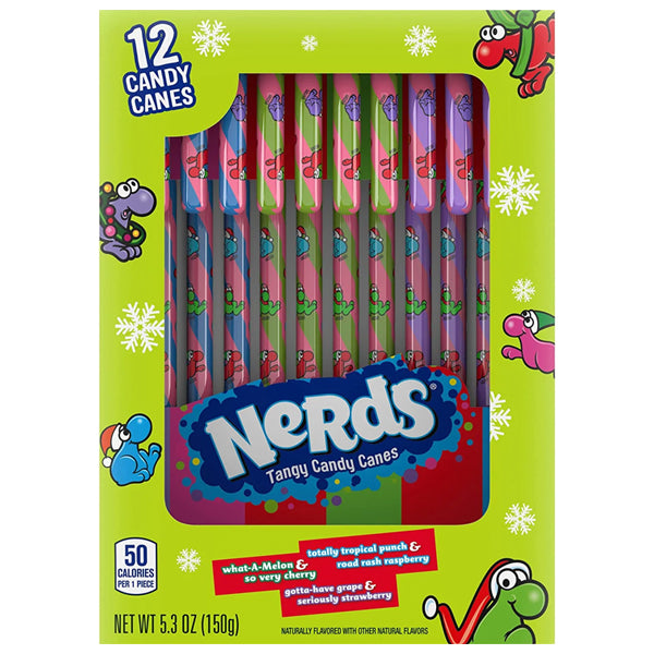 6 Pack - Nerds Holiday Candy Canes Assorted Flavors 12 Count Each