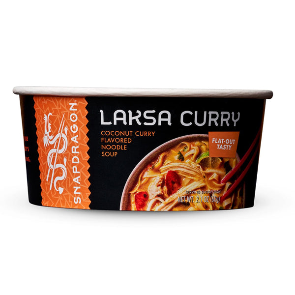 6 Pack - Snapdragon Laksa Curry Instant Noodle Bowls Coconut Curry Flavor 2.1oz