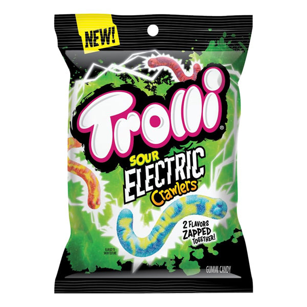 6 Pack - Trolli Electric Crawlers Gummy Worm Candy 4.25oz