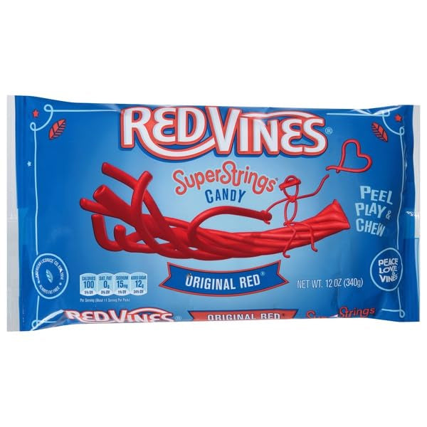 6 Pack - Red Vines Original Red Candy Super Strings 12oz