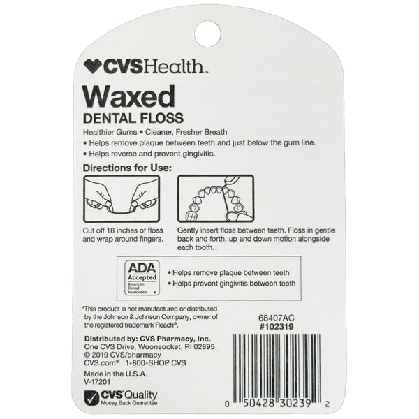 6 Pack - CVS Health Waxed Dental Floss 100 Yards