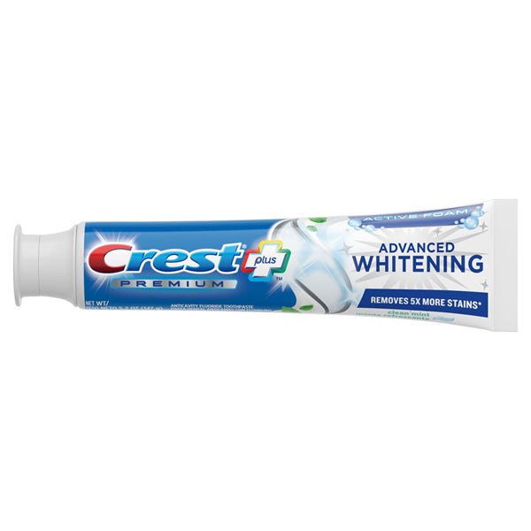 6 Pack - Crest Premium Plus Advanced Whitening Toothpaste with Fluoride Clean Mint 5.2oz