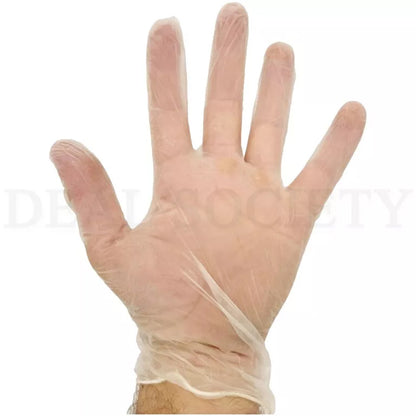 6 Pack - Clear Vinyl Powder-Free Large Disposable Gloves - 100 ct Each