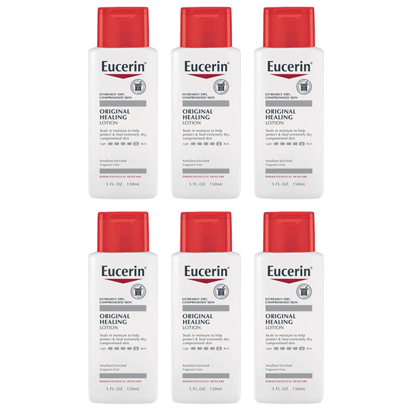 6 Pack - Eucerin Original Healing Lotion Fragrance Free Extremely Dry Skin - 5oz