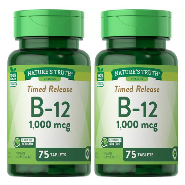 2 Pack - Nature's Truth B12 Vitamin Supplement 1000 mcg 75 Tablets