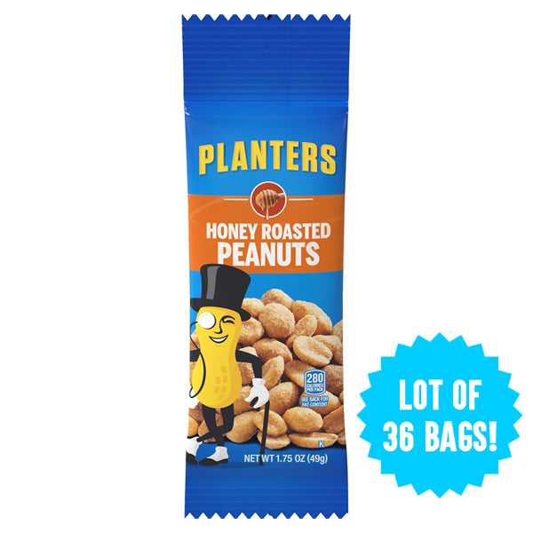 36 Pack - Planters Honey Roasted Peanuts 1.75oz Bags