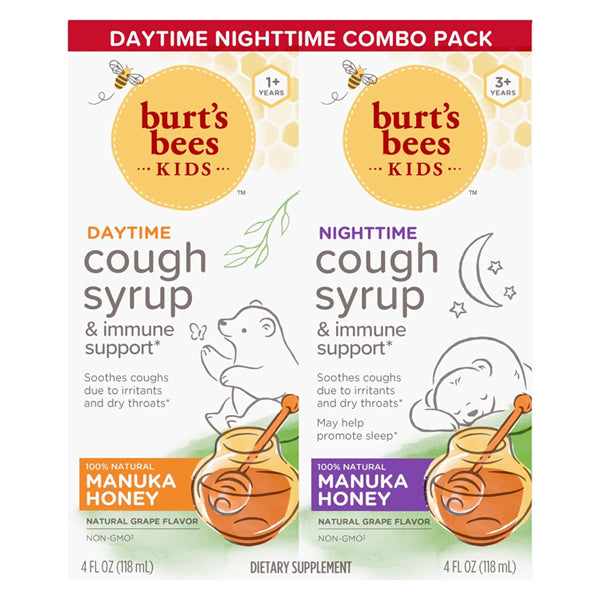 Burt's Bees Kids Daytime and Nighttime Combo Cough Syrup Grape 8oz
