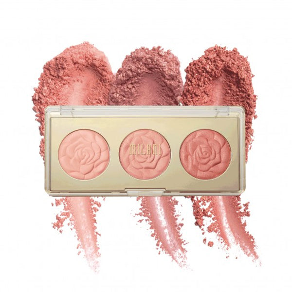 3 Pack - Milani Rose Powder Trio Blush Palette - Floral Fantasy