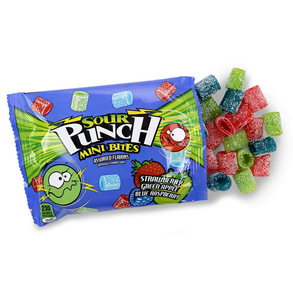 Sour Punch Mini Bites Assorted Flavor Sour Chewy Candy 18 Count