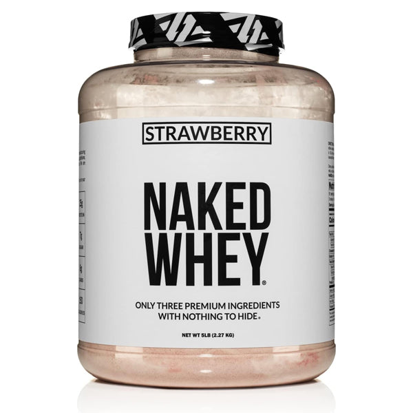 Naked WHEY 100% Grass Fed Non GMO Strawberry Whey Protein Powder 5lb