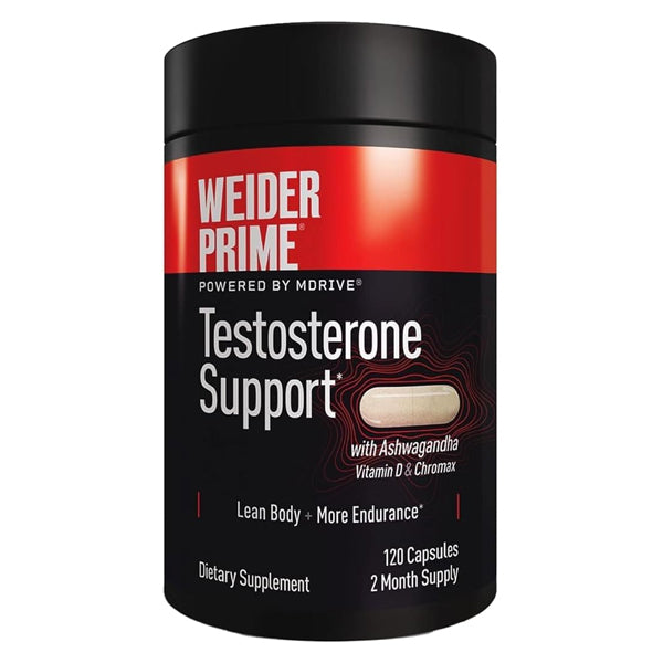 Weider Prime Testosterone Support with Ashwagandha 120 Capsules