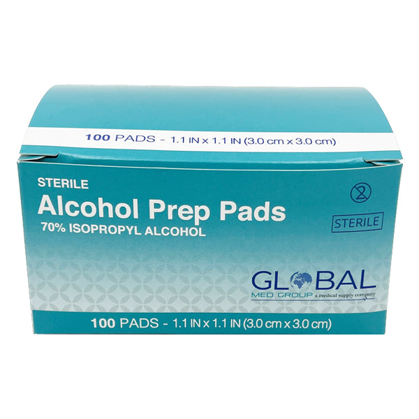 8 Pack - Sterile Alcohol Prep Pads 70% Isopropyl 3x3cm - 800 Pads Total!