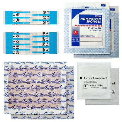 Clozex Emergency Laceration Kit - Complete Kit to Clean, Close, and Cover Wounds