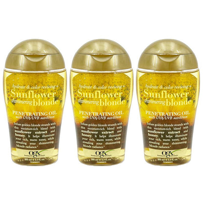 OGX Hydrate Color Reviving Sunflower Shimmering Blonde Penetrating Oil - 3 or 6 Pack