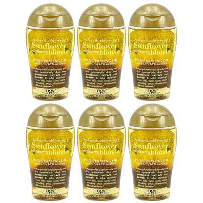 OGX Hydrate Color Reviving Sunflower Shimmering Blonde Penetrating Oil - 3 or 6 Pack