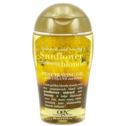 OGX Hydrate Color Reviving Sunflower Shimmering Blonde Penetrating Oil - 3 or 6 Pack